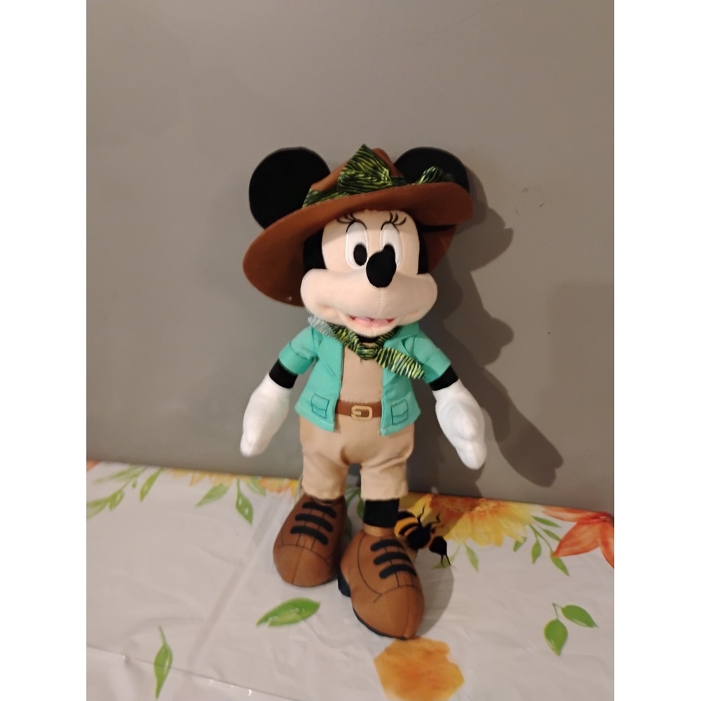 Disney Parks Minnie Mouse Safari Explorer Plush Animal Kingdom 15 Inch Toy